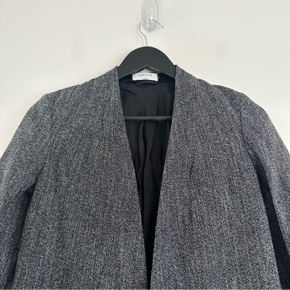 Babaton Power Hip Blazer Size 0 Black Grey Melange Aritzia - Picture 6 of 12